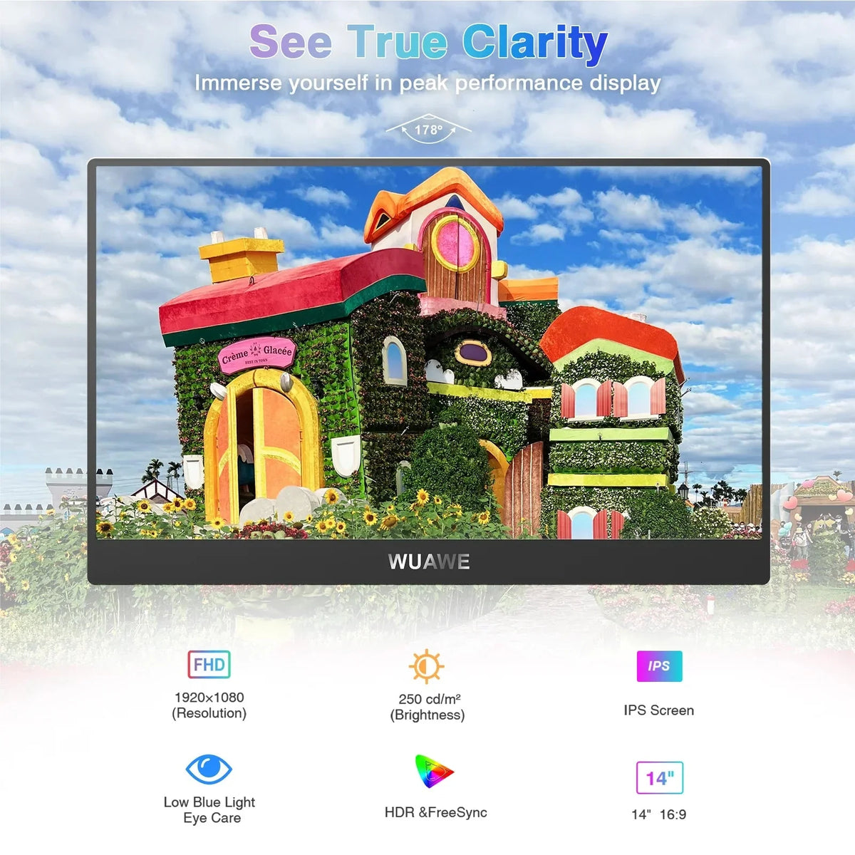 Portable Monitor 14-Inch Full HD USB-C Powered