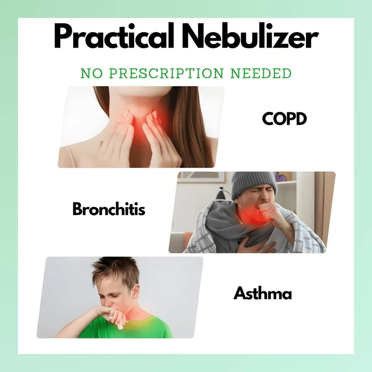 Portable Nebulizer Adjustable Mist Quiet One-Button