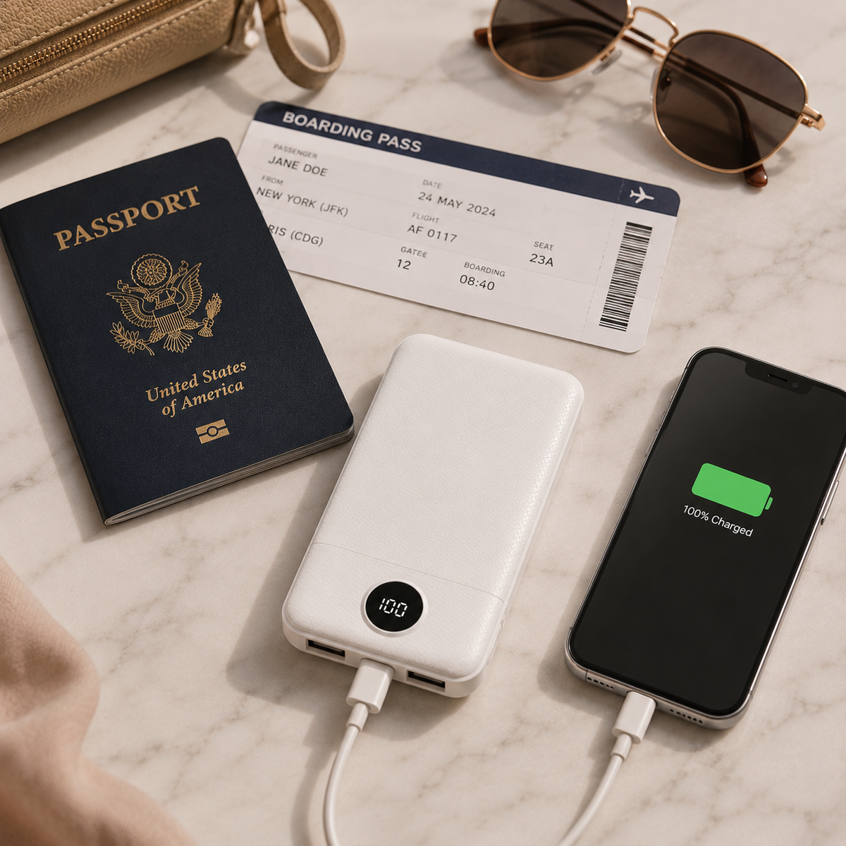 Portable Power Bank Dual USB LCD Display