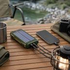 Portable Power Bank Solar Recharge Built-In Cables