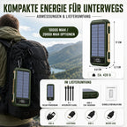 Portable Power Bank Solar Recharge Built-In Cables