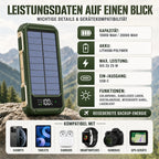 Portable Power Bank Solar Recharge Built-In Cables