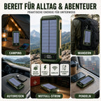 Portable Power Bank Solar Recharge Built-In Cables