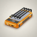 Portable Power Bank Solar Recharge Built-In Cables