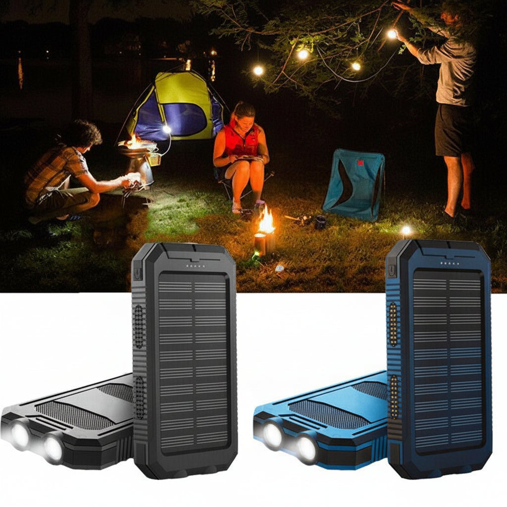 Portable Power Bank Solar Rechargeable 20000mAh Dual USB