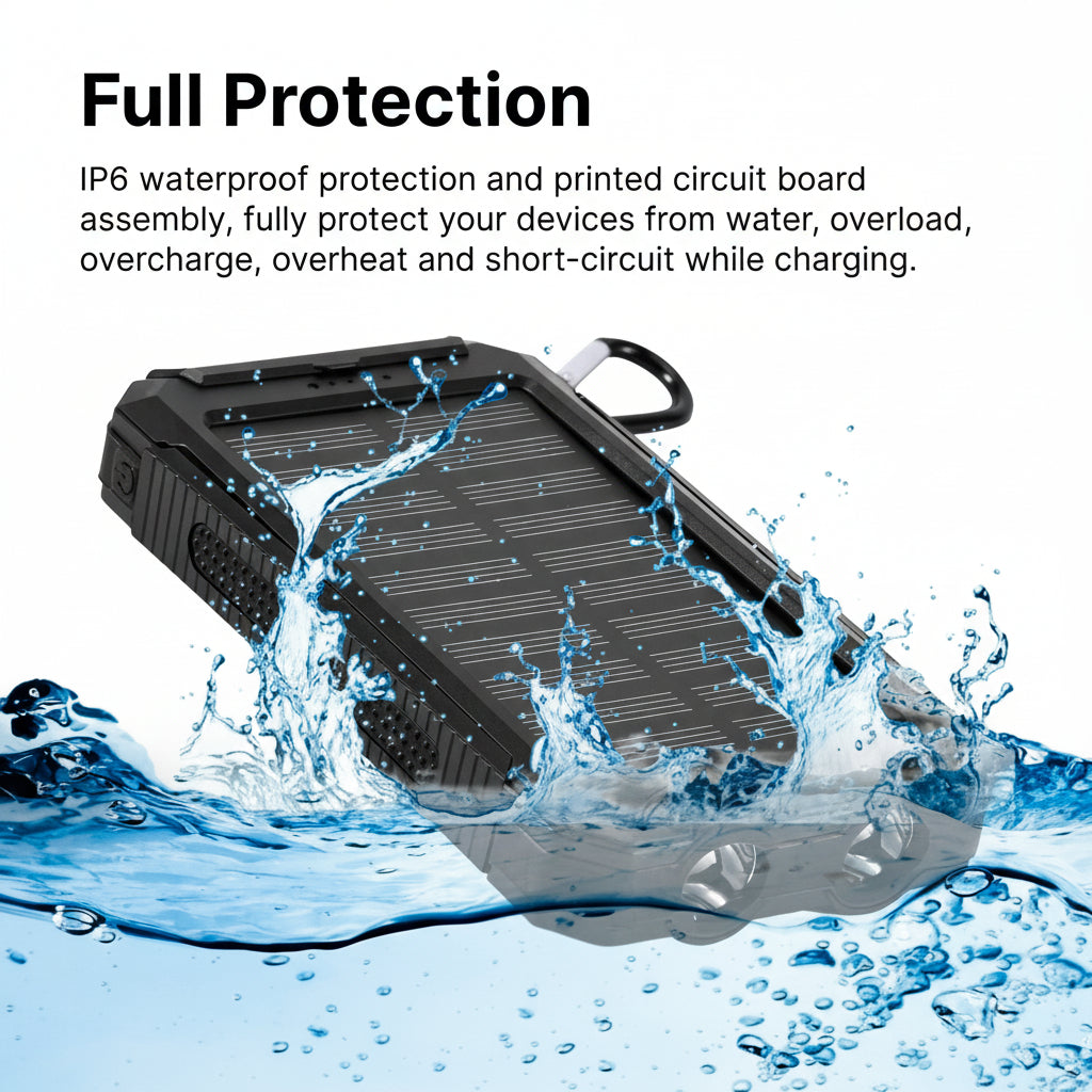 Portable Power Bank Solar Rechargeable 20000mAh Dual USB