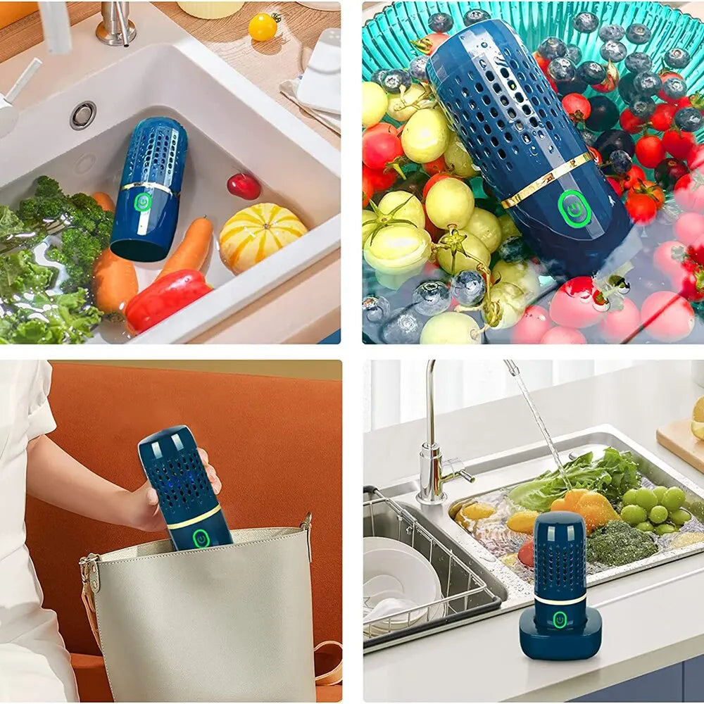 Portable Produce Cleaner Hydroxy-Ion Rechargeable Chemical-Free