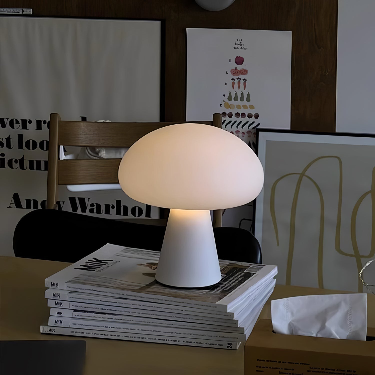 Portable Rechargeable Touch Dimmable Mushroom Table Lamp
