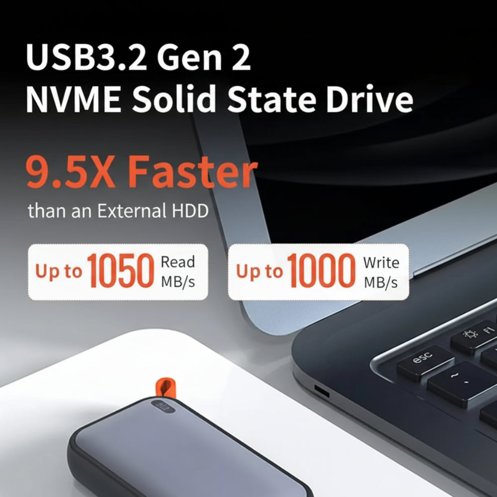 Portable SSD 512GB High-Speed USB-C & USB-A