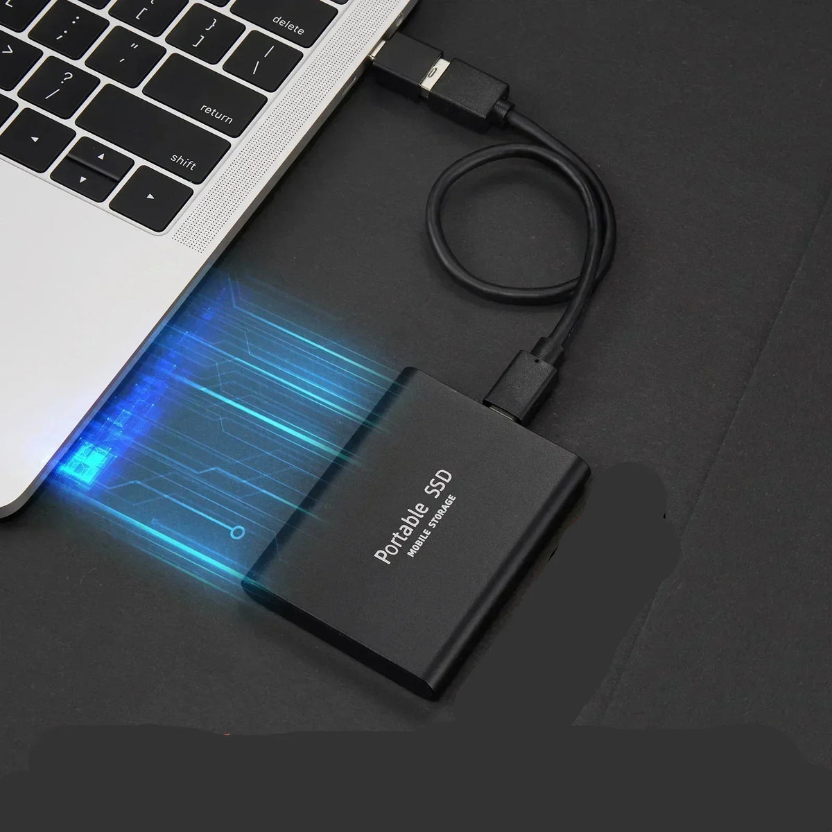 Portable SSD Drive 128TB Aluminum High-Speed USB