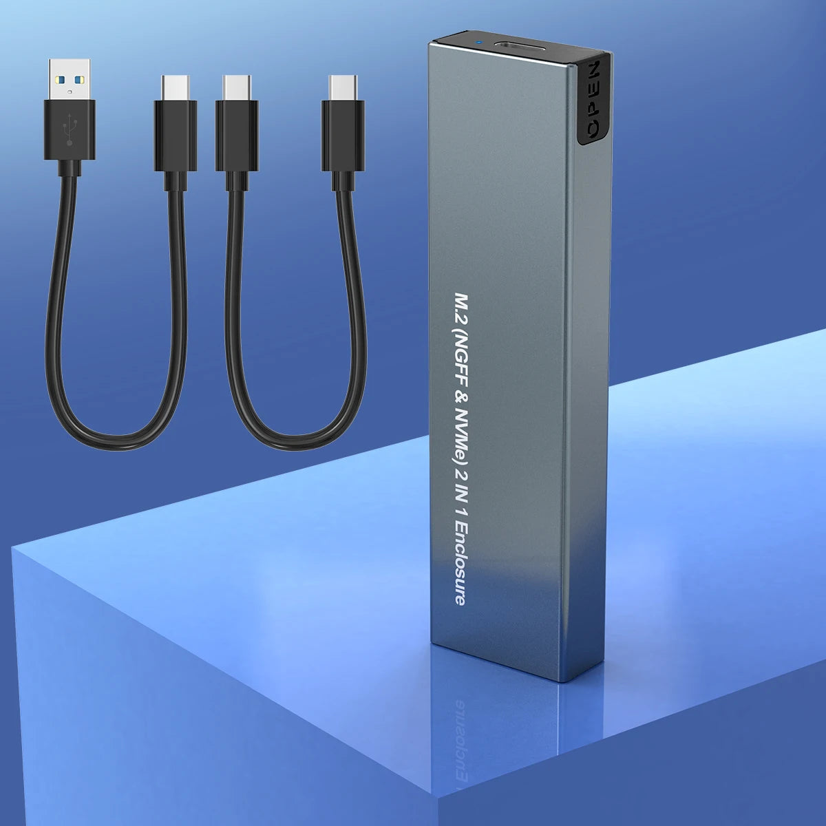 Portable SSD Enclosure USB-C 10Gbps NVMe & SATA