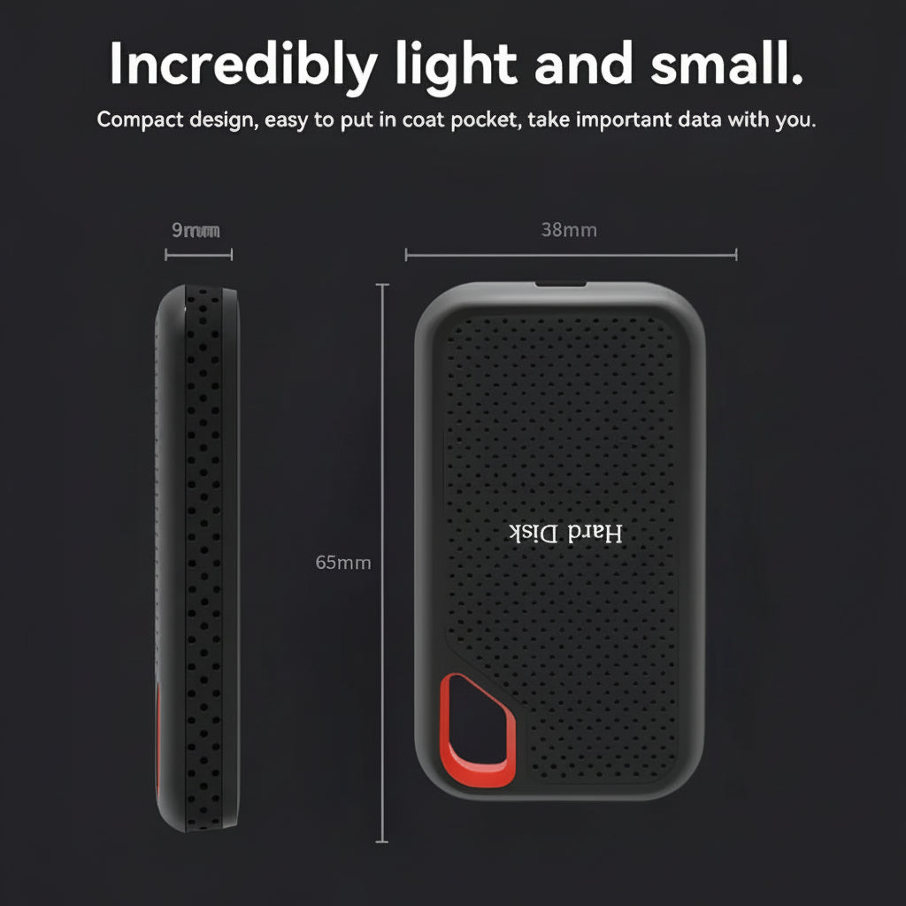 Portable SSD High-Speed USB-C Aluminum