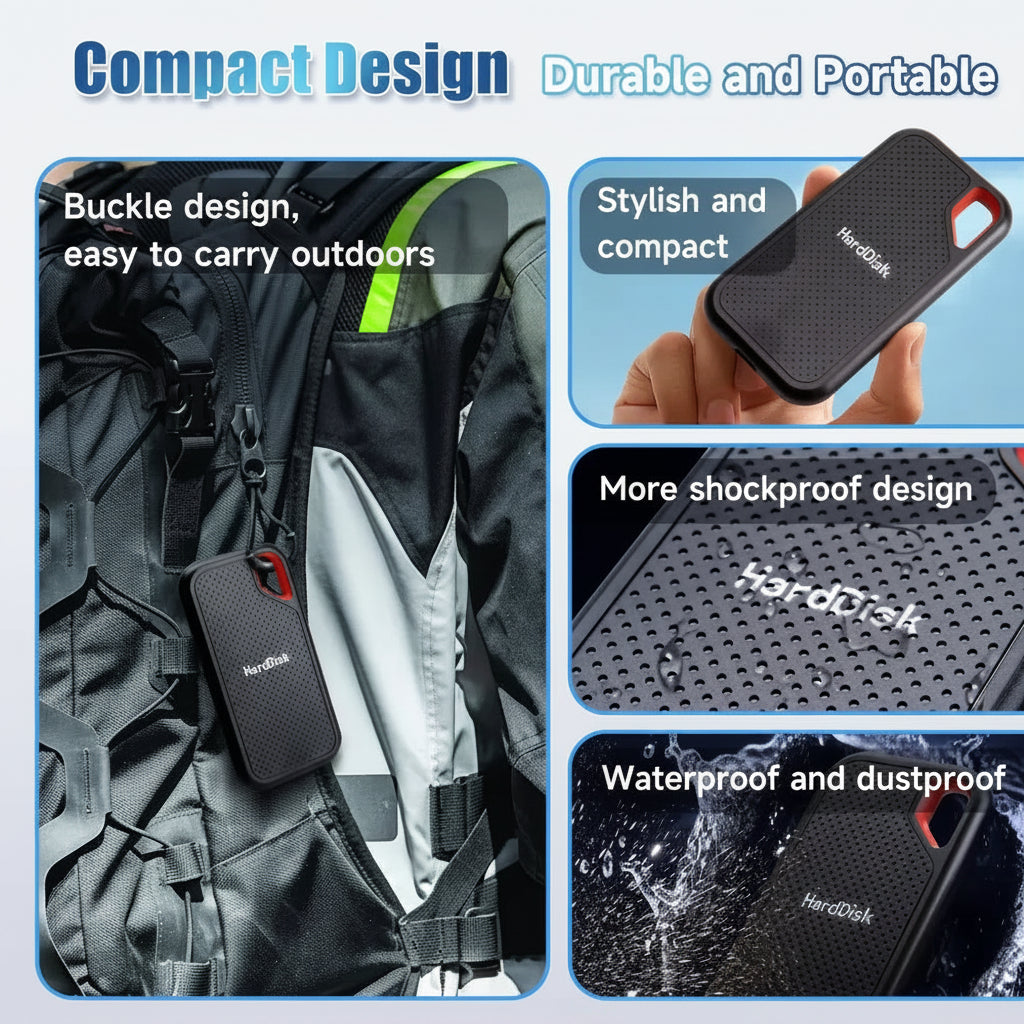 Portable SSD High-Speed USB-C Plug-And-Play