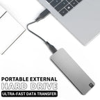 Portable SSD Shock-Resistant Aluminum Housing Up To 8TB