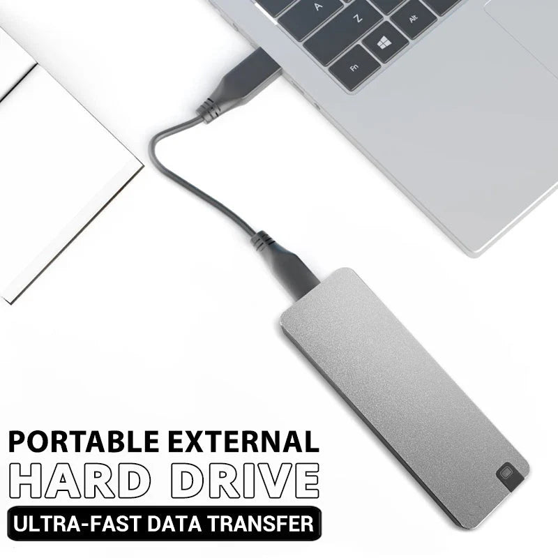 Portable SSD Shock-Resistant Aluminum Housing Up To 8TB