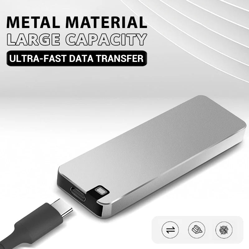 Portable SSD Shock-Resistant Aluminum Housing Up To 8TB