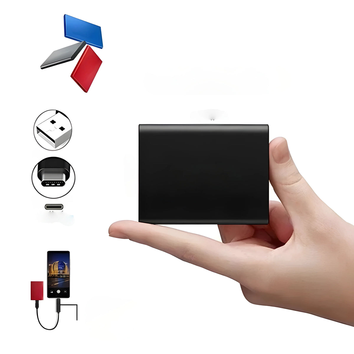 Portable SSD USB-C High-Speed 512 GB Shock-Resistant Casing