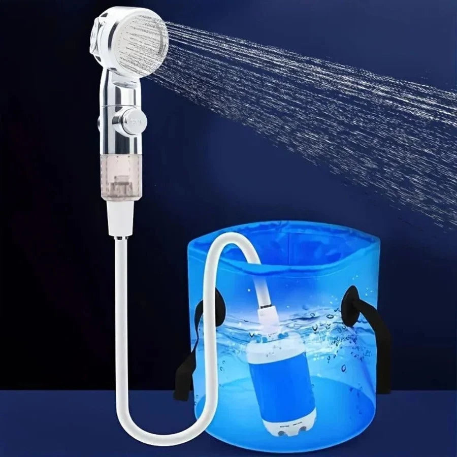 Portable Shower Pump Rechargeable Cordless Adjustable Flow
