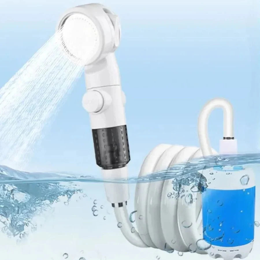 Portable Shower Pump Rechargeable Cordless Adjustable Flow