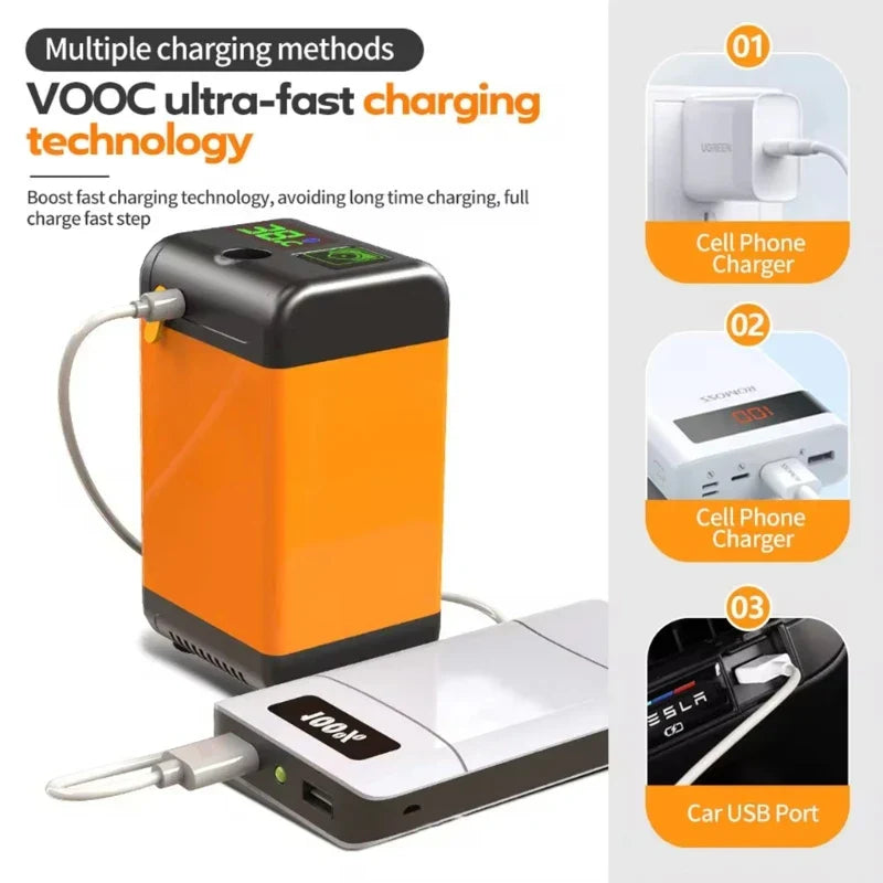 Portable Shower Pump USB Rechargeable 6000mAh Stainless Steel Compact