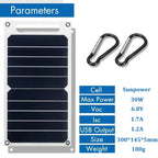 Portable Solar Panel 30W Ultralight USB Output