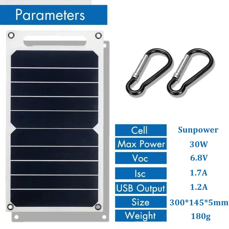 Portable Solar Panel 30W Ultralight USB Output