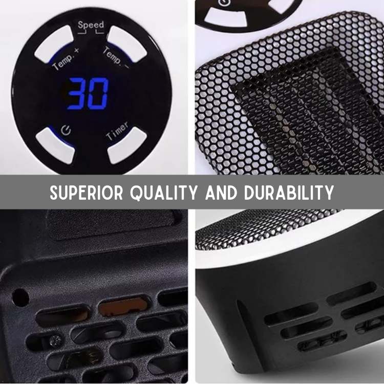 Portable Space Heater Ceramic Micro-Coil Adjustable Temperature & Timer