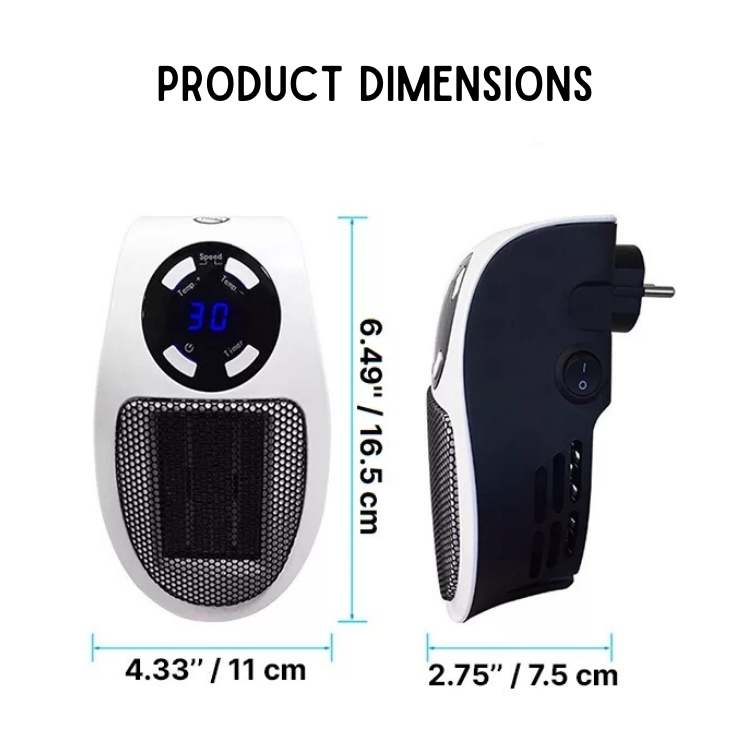 Portable Space Heater Ceramic Micro-Coil Adjustable Temperature & Timer