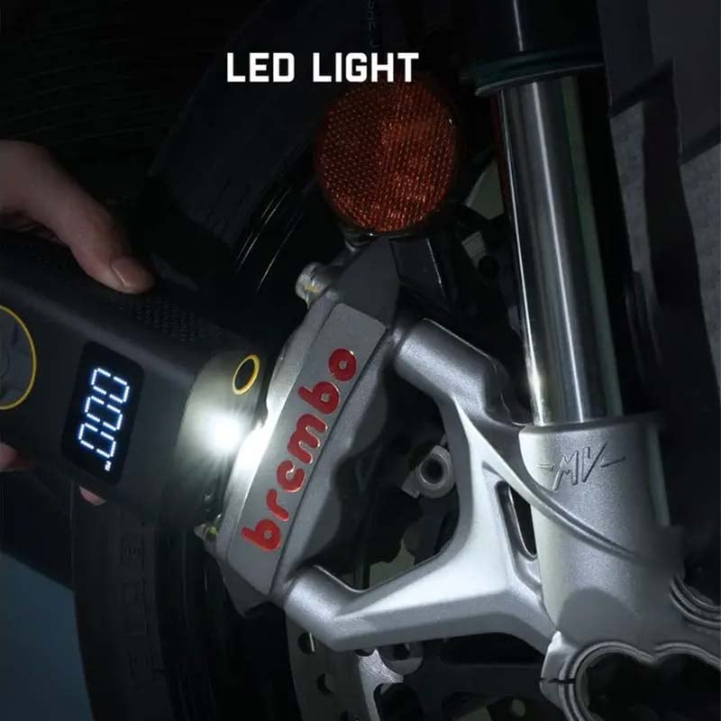 Portable Tire Inflator LCD Pressure Gauge Power Bank