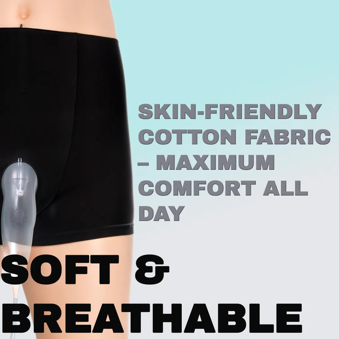 Portable Urinal Pants Leak-Resistant Silicone Funnel & 500ml Bag