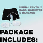 Portable Urinal Pants Leak-Resistant Silicone Funnel & 500ml Bag