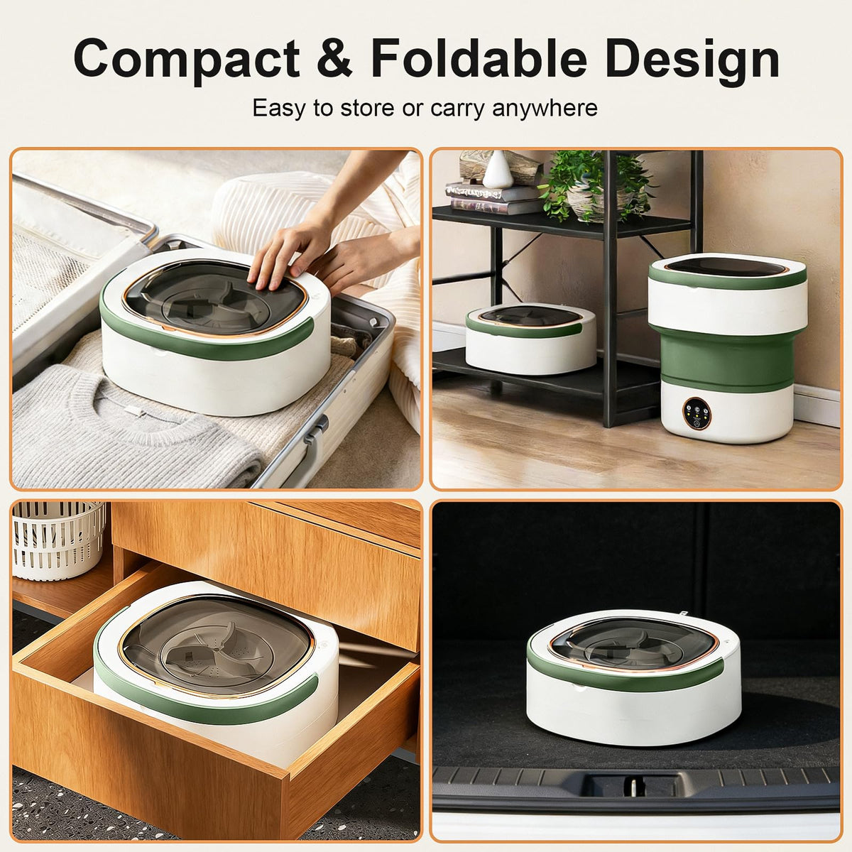 Portable Washer Foldable Lightweight 3 Timer Modes