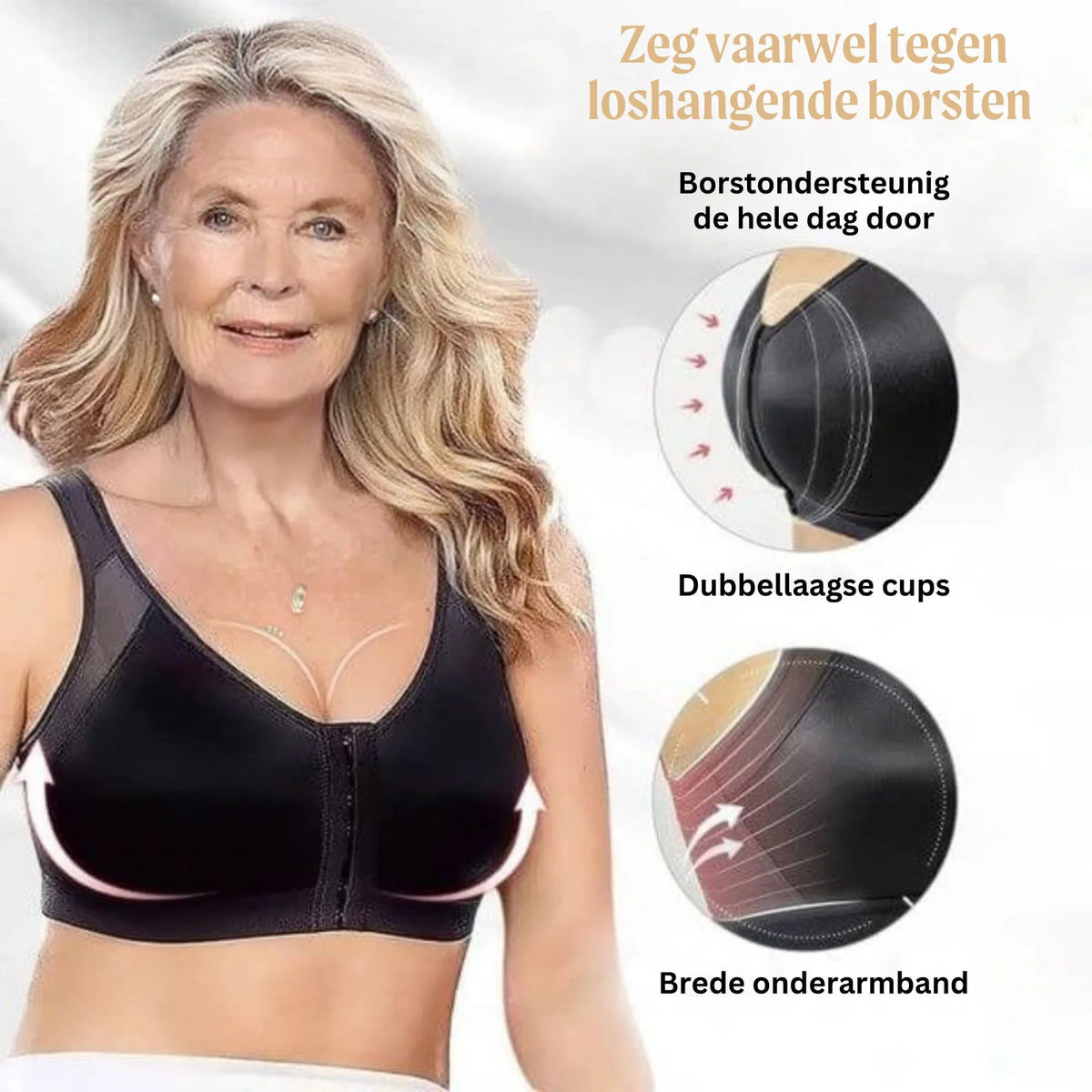 Posture Corrective Bra Front Closure & Crossed Back Straps
