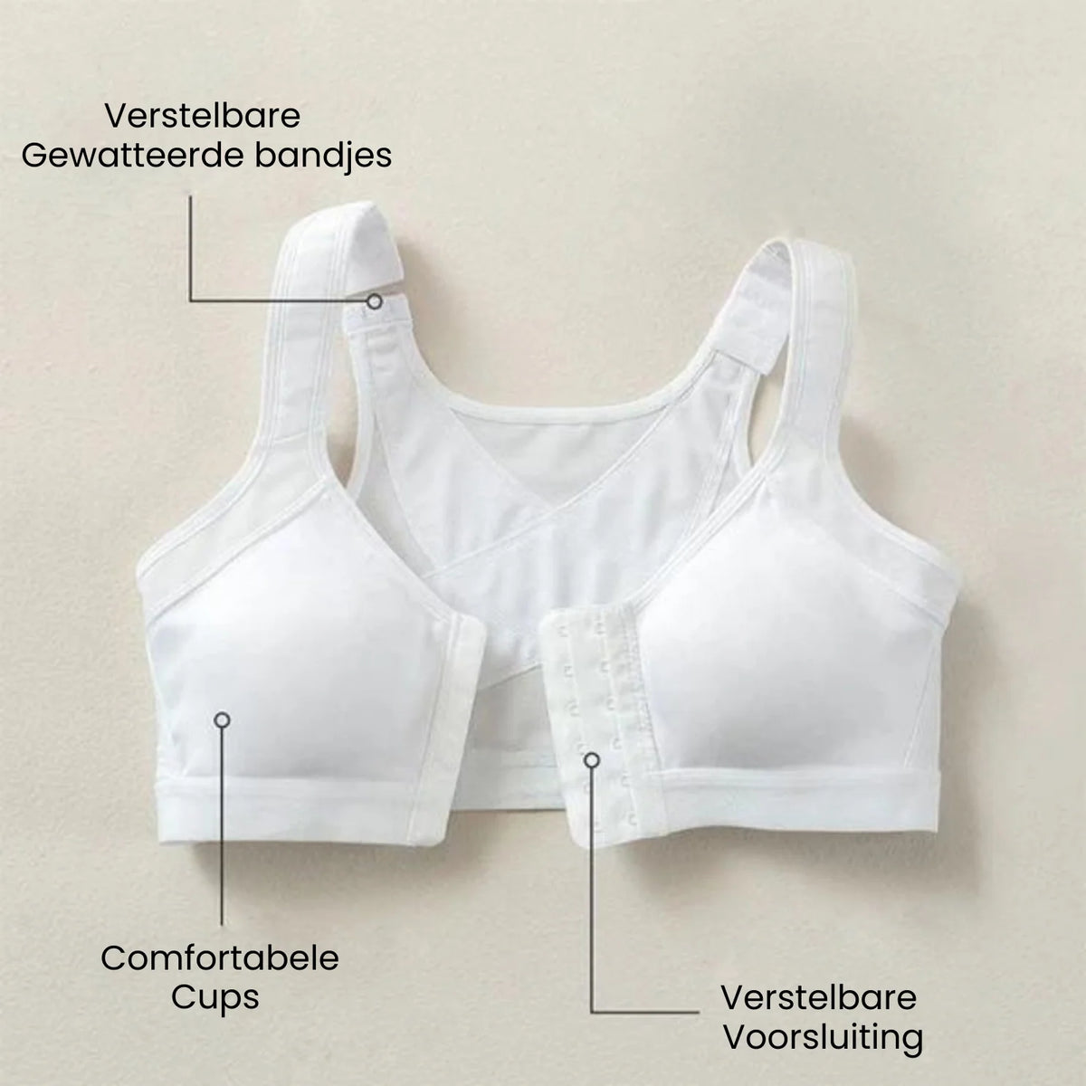 Posture Corrective Bra Front Closure & Crossed Back Straps