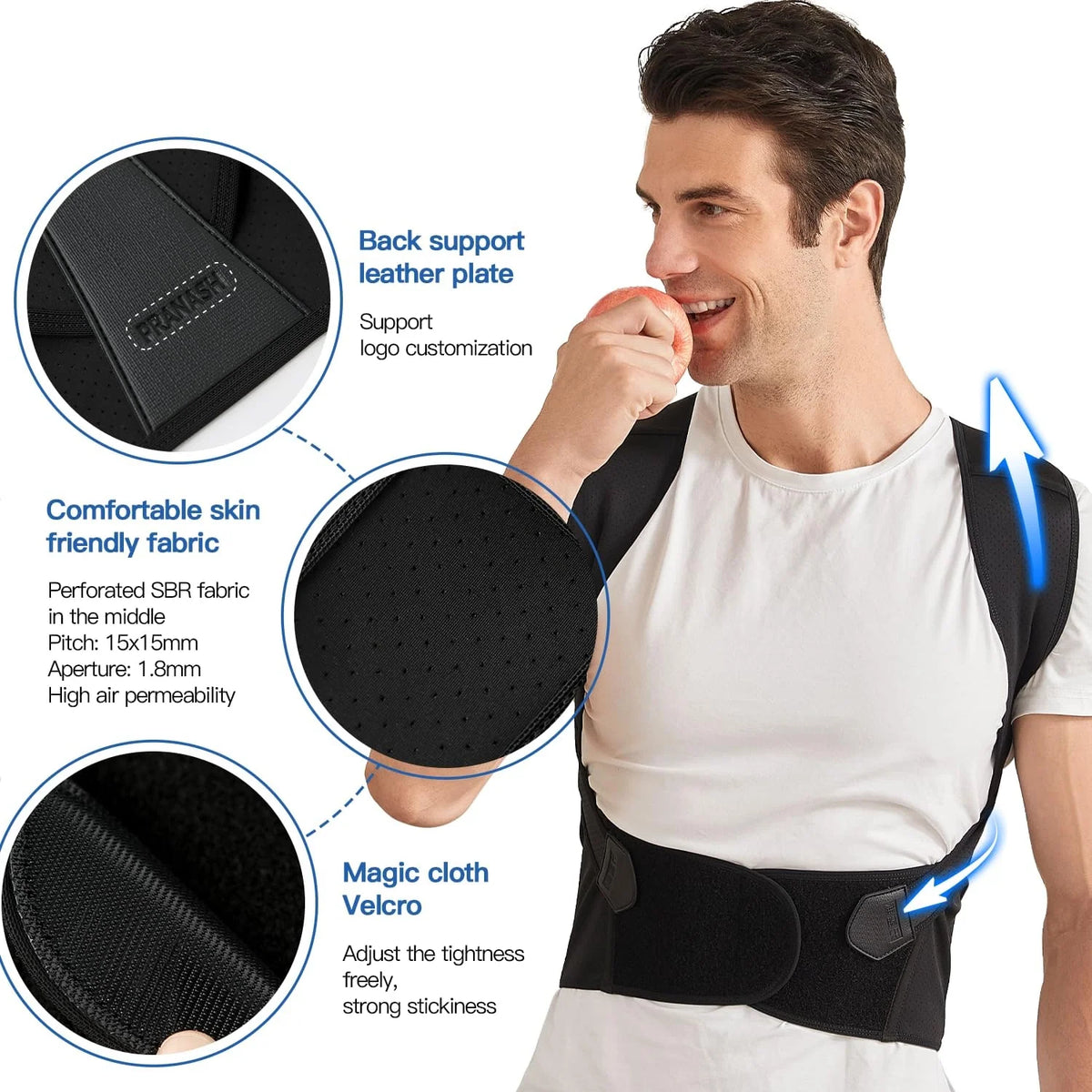Posture Corrector Adjustable Breathable Back Support Padded Straps