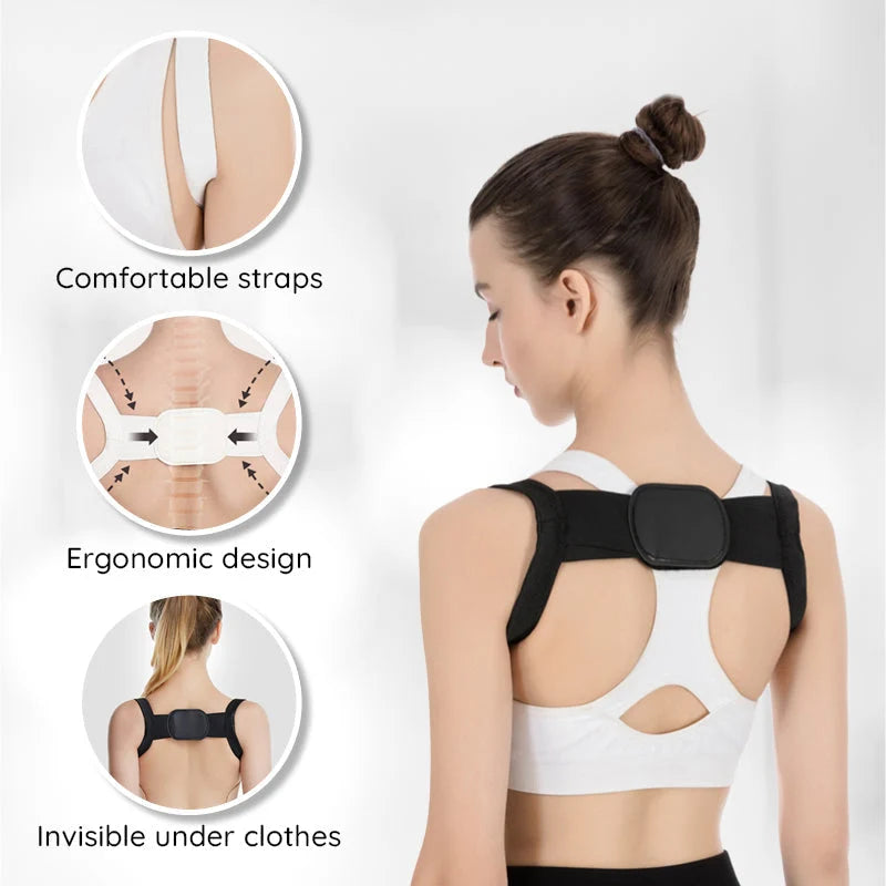 Posture Corrector Adjustable Breathable Fabric Back Brace