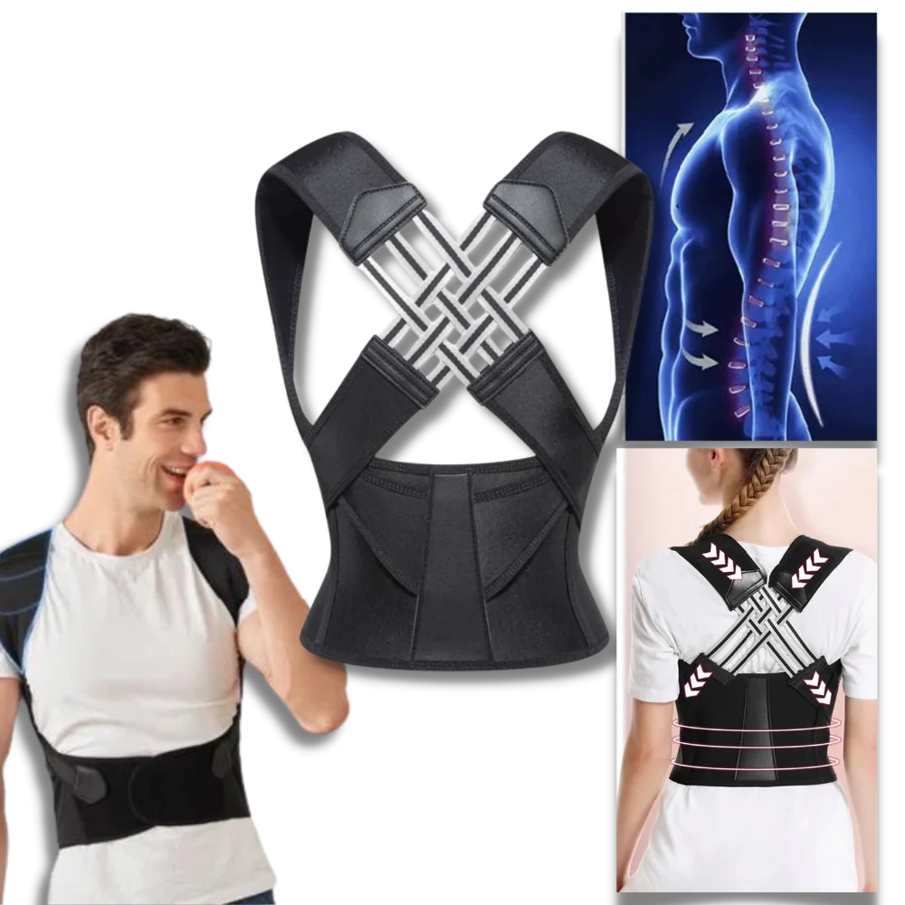 Posture Corrector Adjustable Dual-Strap Breathable Upper & Lower Back