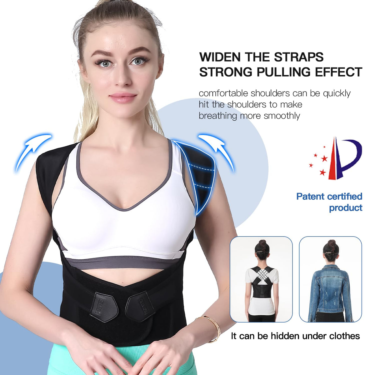 Posture Corrector Adjustable Support Straps Breathable Discreet