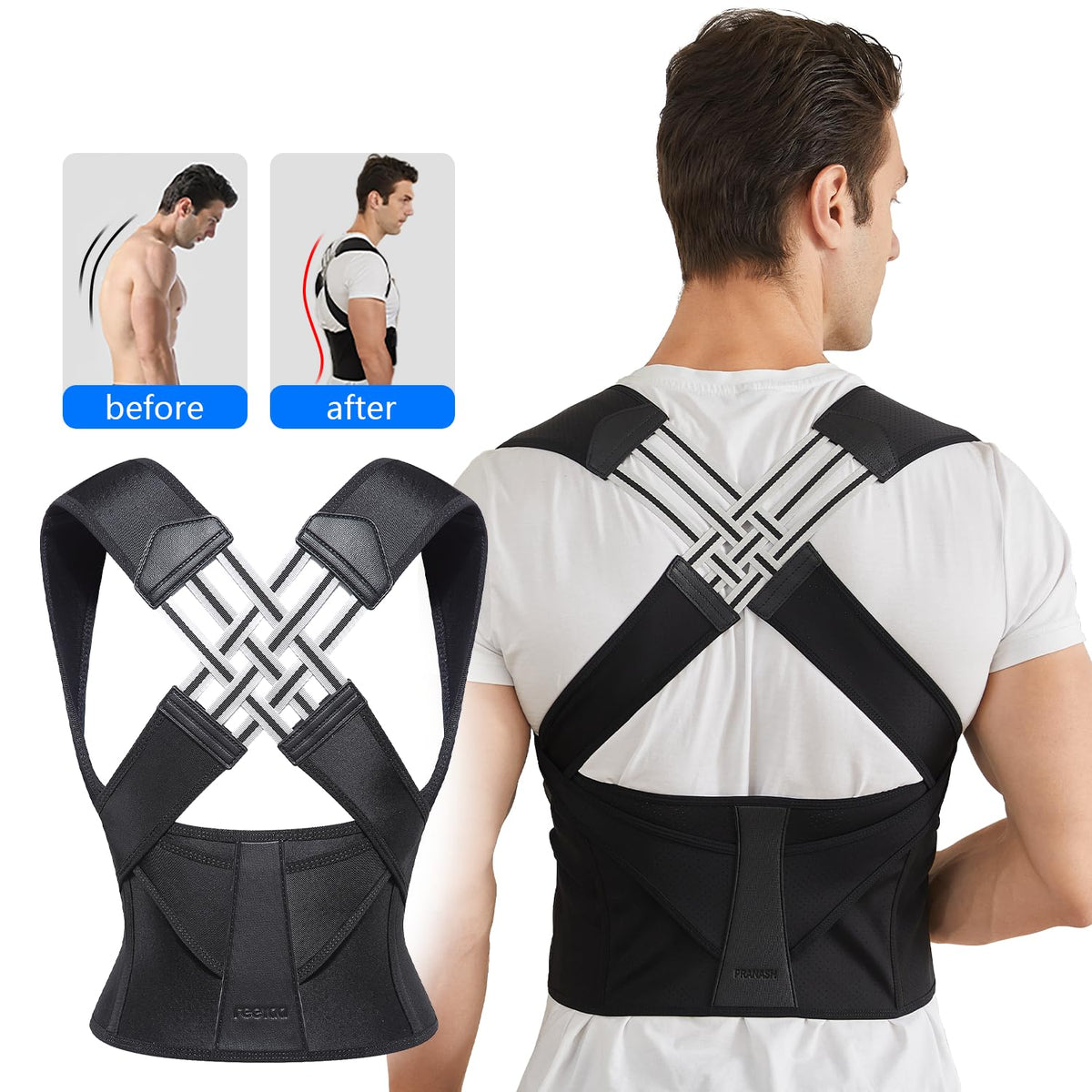 Posture Corrector Adjustable Support Straps Breathable Discreet