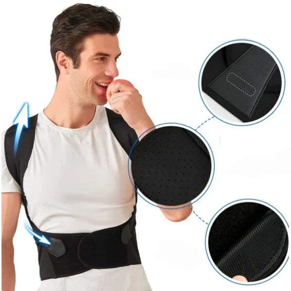 Posture Corrector Brace Adjustable Straps Discreet Under Clothing