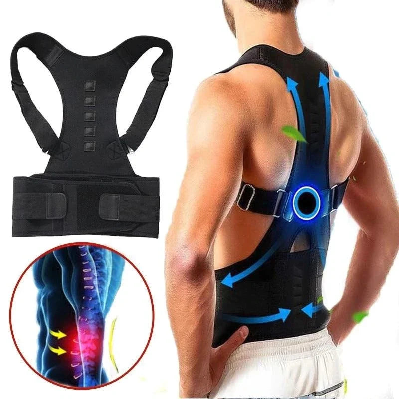 Posture Corrector Magnetic Therapy Adjustable Fit Breathable