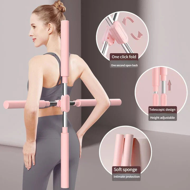 Posture Corrector Stick Adjustable & Foam-Padded Stainless Steel Core
