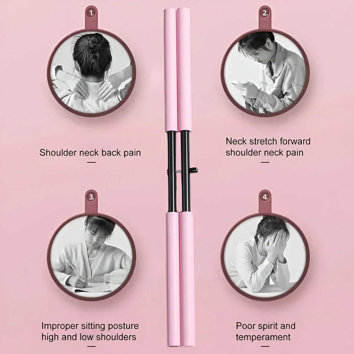 Posture Stick Adjustable Stainless Steel & Foam Padding