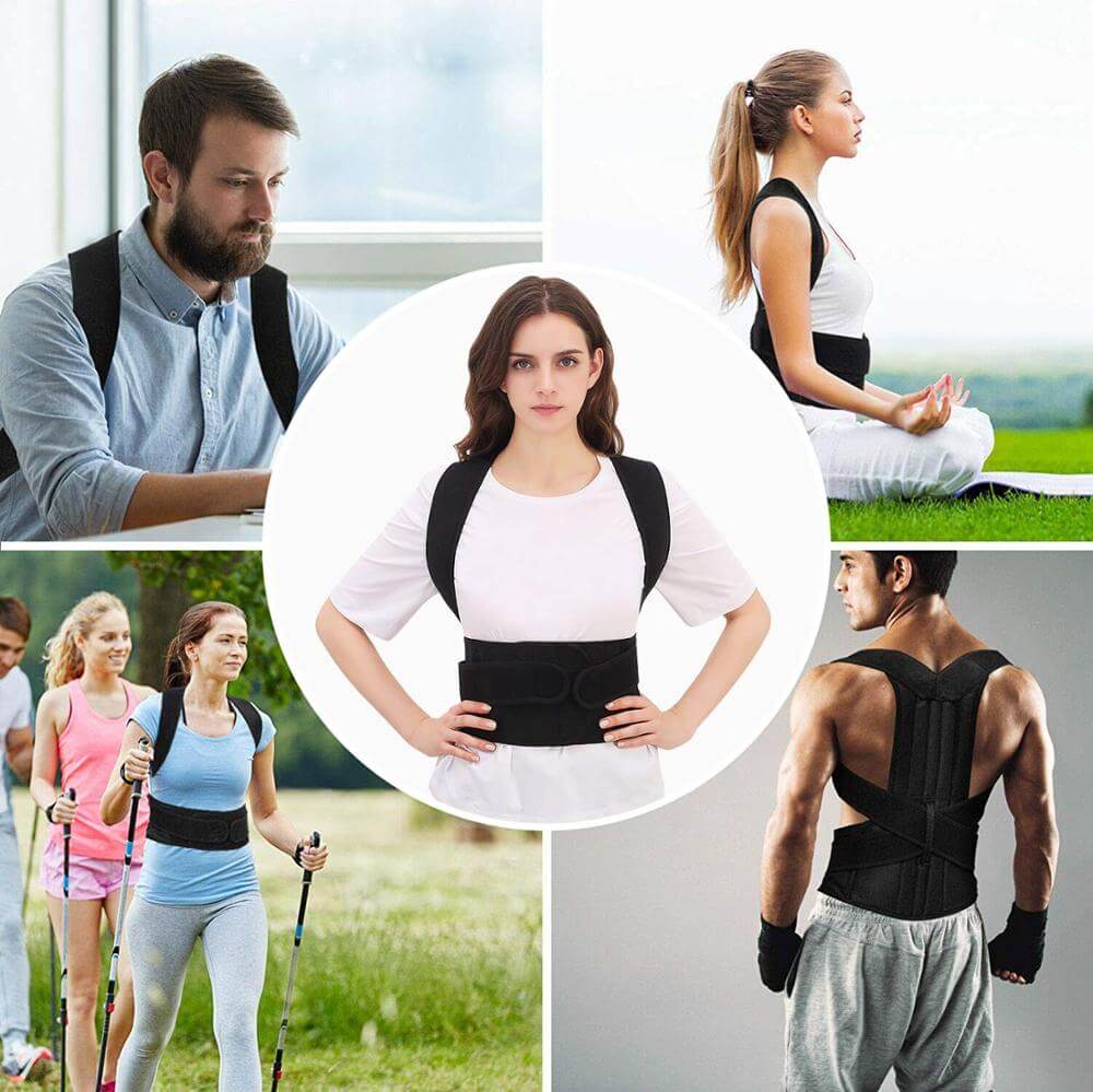 Posture Support Vest Y-Shaped Aluminum Reinforced Breathable Neoprene