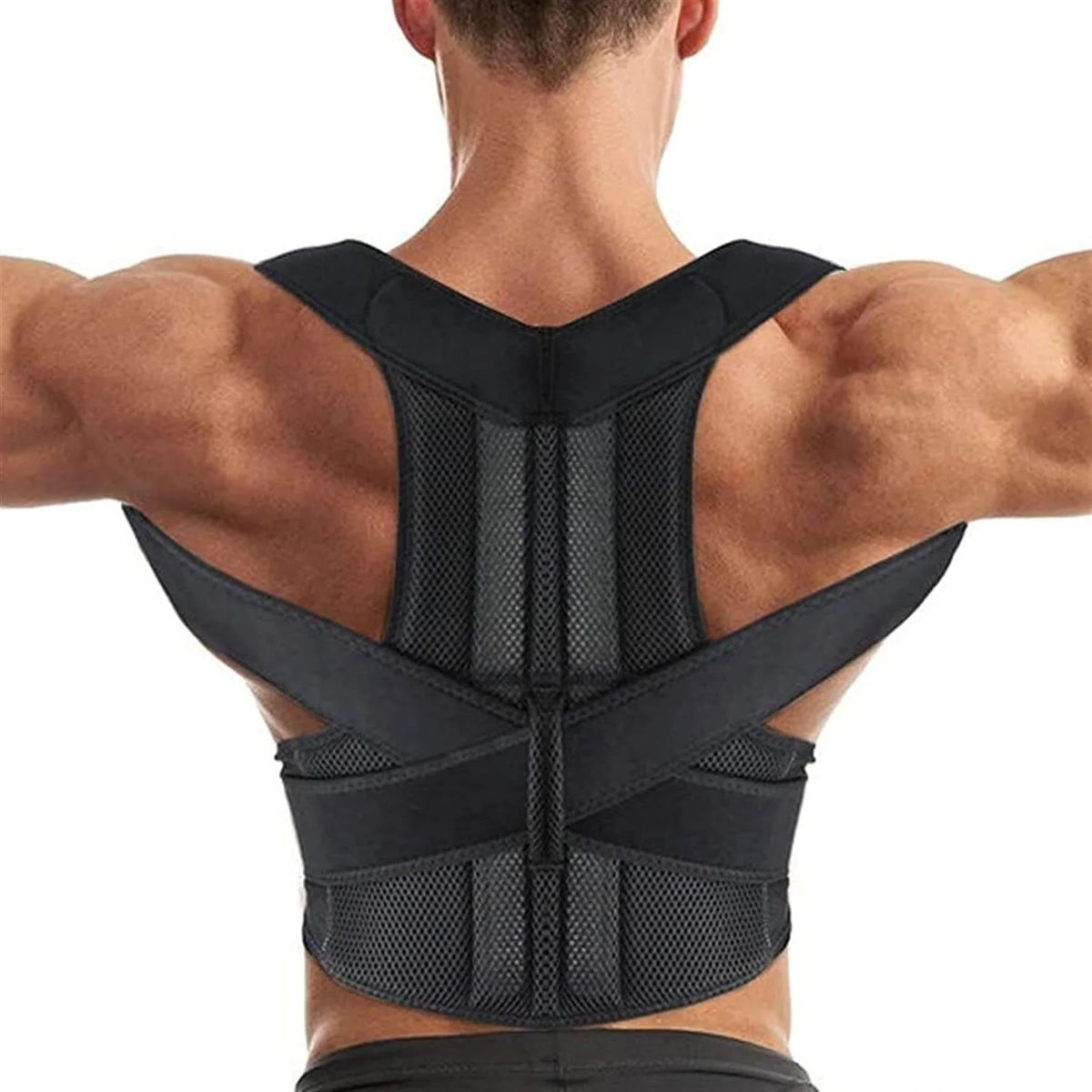 Posture Support Vest Y-Shaped Aluminum Reinforced Breathable Neoprene