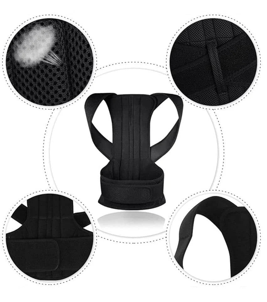 Posture Support Vest Y-Shaped Aluminum Reinforced Breathable Neoprene