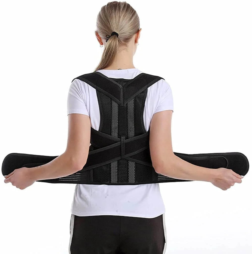 Posture Support Vest Y-Shaped Aluminum Reinforced Breathable Neoprene