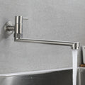 Pot Filler Faucet Wall-Mounted Stainless Steel Swivel Spout