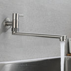 Pot Filler Faucet Wall-Mounted Stainless Steel Swivel Spout