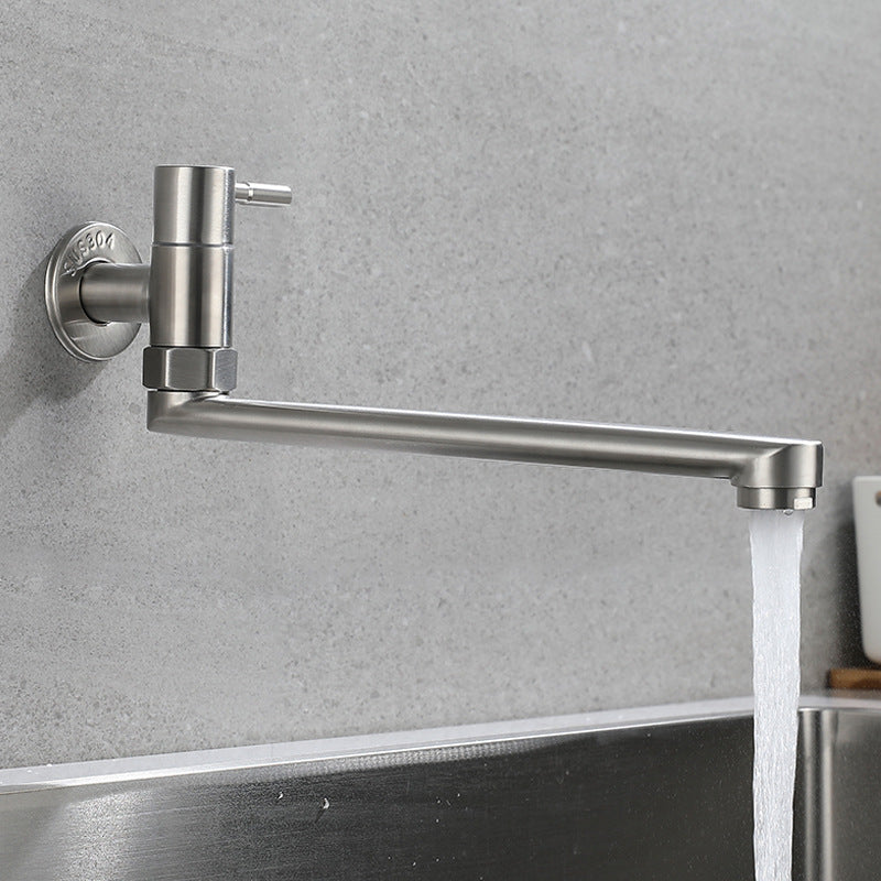 Pot Filler Faucet Wall-Mounted Stainless Steel Swivel Spout